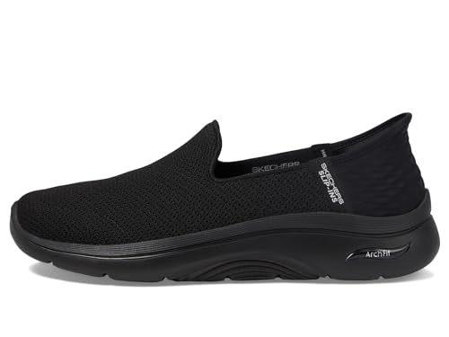 Skechers Women's Go Walk Arch Fit 2.0 Delara Hands Free Slip-Ins Sneaker, Black, 8