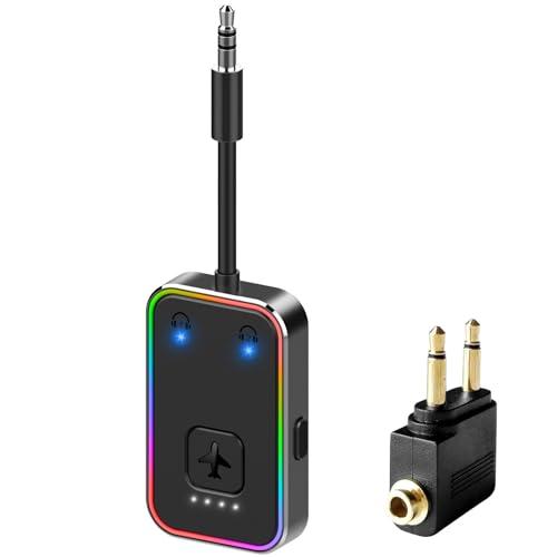 2024 Upgraded Pro Airplane Bluetooth 5.4 Transmitter for All Headphones, aptX LL, Supports 2 Headphones/AirPods, Wireless Audio Adapter for in-Flight, TV, Gym, Tablets,Metal Frame
