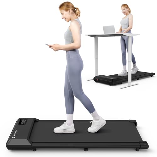 SupeRun 2024 Newest Walking Pad Treadmill with Smart APP, Mini Under Desk Treadmill for Home/Office, 2 in 1 Portable Walking Treadmill 2.5HP, 300 Lb Capacity