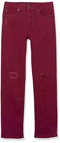 Hudson Jeans Girls' Straight Leg Stretch Twill Pant, Magenta Purple, 7
