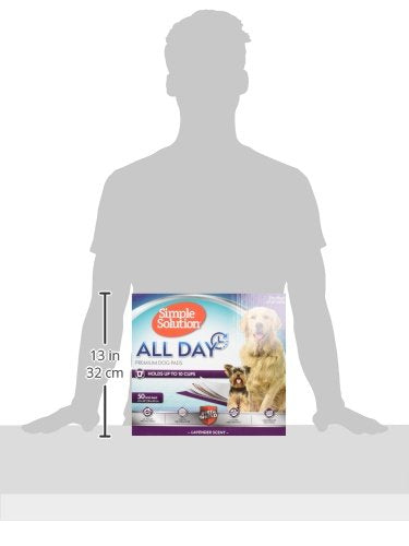 Simple Solution All Day Pee Pads for Dogs, Puppy Potty Training, Leak Proof Dog Pads, Pet Pee Pad, Disposable Puppy Pad, Lavender Scent, LARGE 23"x24", 50 Count