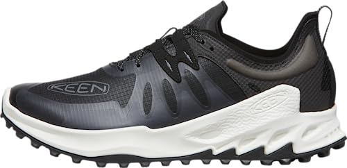KEEN Men's Zionic Low Height Waterproof All Terrain Hiking Shoes, Steel Grey/Poppy Red, 14