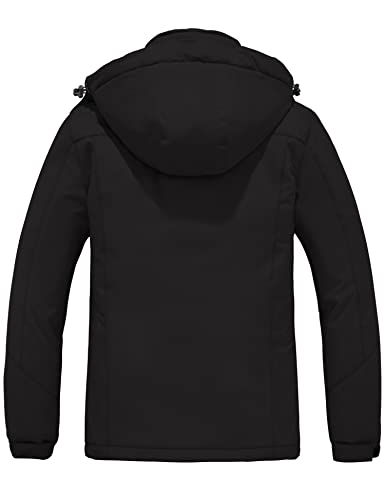 Skieer Women's Waterproof Ski Jacket Winter Snowboarding Coat(Black,XS)