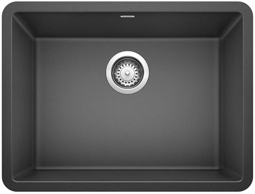 BLANCO 522258 Precis 24" Single Bowl-Anthracite Sink, 23.44" L X 17.75" W for 27" Cabinet