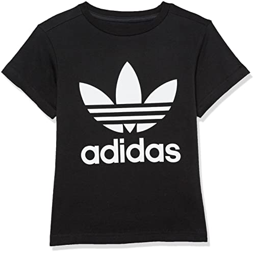adidas Originals Kids' Adicolor Trefoil Tee, Black/White, XX-Small
