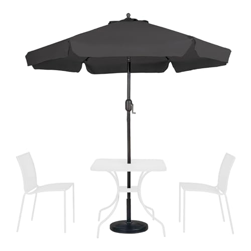 Funsite 7.5Ft Patio Umbrella for Outdoor, UV Protect Pool Umbrellas with Heavy Duty Pole, Market Umbrella with Push Botton Tilt & Crank, Grey
