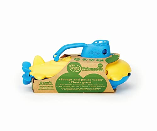 Green Toys Submarine - BPA, Phthalate Free Blue Watercraft with Spinning Rear Propeller Made from Recycled Materials. Safe Toys for Toddlers