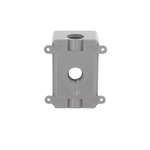 BELL PSB37550GY Single-Gang Weatherproof Three 1/2 in. or 3/4 in. Threaded Outlets, 2 in, Gray