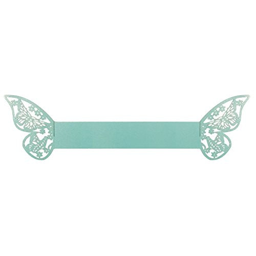 Butterflies Wedding Decor Napkin Rings (Set of 50), Blue