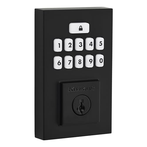 Kwikset SmartCode 260 Keyless Electronic Keypad Deadbolt, Microban Protected Keypad, Auto Door Lock, SmartKey Re-Key Security, Contemporary Design in Matte Black