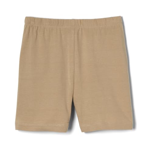 French Toast Girls' Stretch Kick Biker Shorts, Khaki, 4-5
