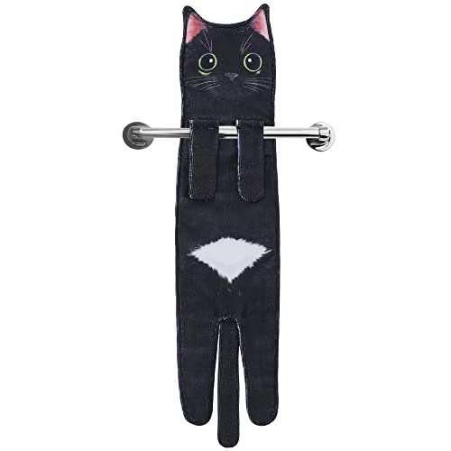 Cat Hand Towels for Kitchen Bathroom - Cute Cat Decor Gadgets - Hanging Soft Absorbent Hand Face Towel - Funny Unique Christmas Birthday for All Women Mom Cat Lovers - Orange