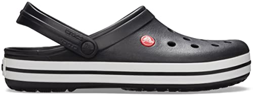 Crocs Unisex-Adult Crocband Clog, Black/White, 10 Women/8 Men