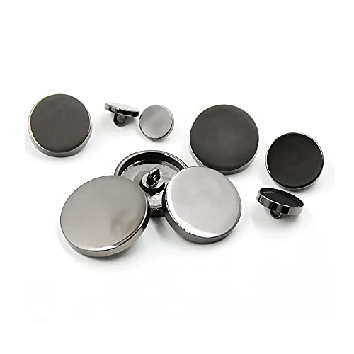 5pcs Metal Shank Sewing Buttons for Craft Button for Clothing Decoration DIY Handmaking Accessories (Black, 10mm)