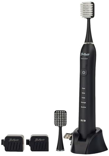 Big Mouth 2.0 Sonic Electric Toothbrush (Black) | High-End Quality Sonic Toothbrush for Adults with Extra Brush Head