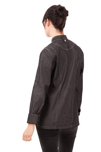 Chef Works Women's Gramercy Denim Chef Coat, Black, X-Small