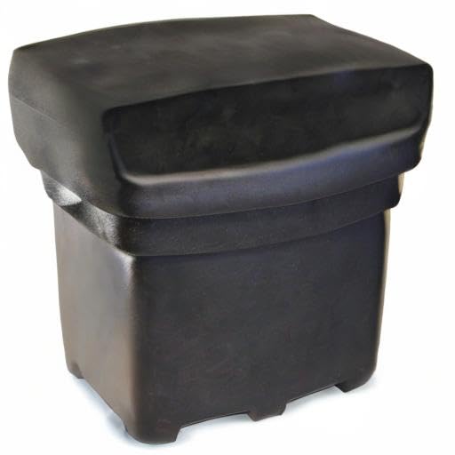 FCMP Outdoor - Outdoor Salt, Sand, and Storage Bin – Industrial Deck Box, Multi-purpose for Entranceways, Porch, Patio (SB140-BLK) Black (5 cu ft)