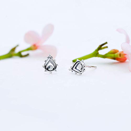 Boma Jewelry Sterling Silver Balinese Tribal Boho Teardrop Stud Earrings