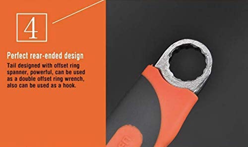 Edward Tools Pro 8" Adjustable Wrench - Carbon Steel Adjusting Design - Crescent Pro Grip for Greater Leverage - Adjustable Width - Spanner Handle