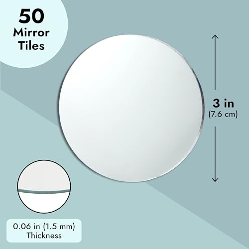 Juvale 50-Pack 3-Inch Small Round Mirrors for Crafts - Wall, Table & Art Decor Essentials