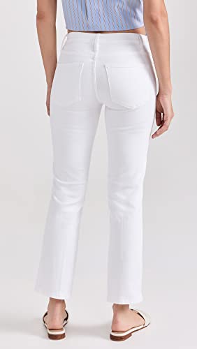 FRAME Women's Le High Straight Jeans, Blanc, White, 33