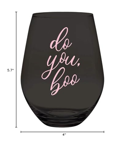 Creative Brands Slant CollectionsStemless Wine Glass, Jumbo- 30-Ounce, Do You Boo