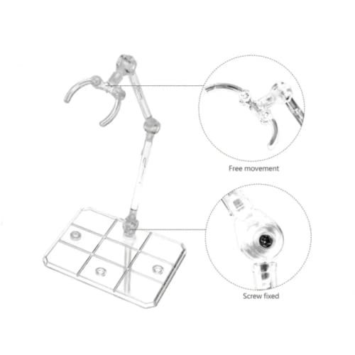 TSY TOOL 2 Pcs of HG144 Action Figure Stand, Display Holder Base, Doll Model Support Stand Compatible with 6" HG RG SD SHF Gundam 1/44 Toy Clear