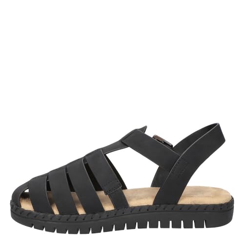 Easy Street Women's Denalize Flat Sandal, Navy, 9.5 Narrow
