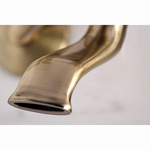 Kingston Brass KS266AB Vintage 6" Adjustable Wall Mount Clawfoot Tub Faucet, Antique Brass