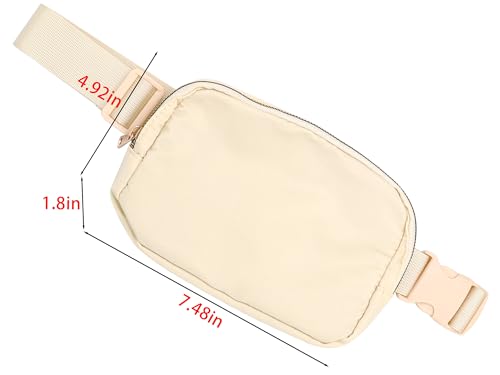 GDFYMI Crossbody Fanny Pack, Belt Bag for Women Men Waist Pack with Adjustable Strap 2 Zipper Pockets for Running Hiking Traveling Gym - Black