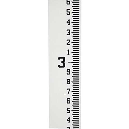 AdirPro 4" Wide Stream Gauge - Heavy Duty Staff Gauge - All Weather Gauge - Water Depth Gauge - Flow Meters (100ths/10ths/feet) (0-4')