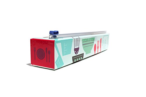 Chicwrap Cook's Tools Refillable Plastic Wrap Dispenser - Includes 12" x 250' Roll Professional Grade Disposable Plastic Wrap - Reusable Dispenser w/Slide Cutter - Ideal Dispenser & Saves Money