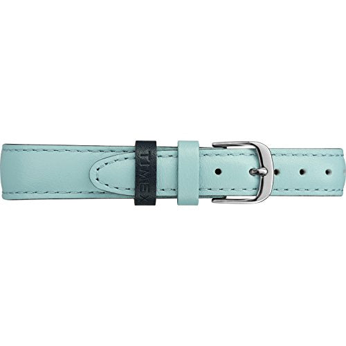 Timex Women's Easy Reader 30mm Watch – Silver-Tone Case White Dial with Light Blue Leather Strap