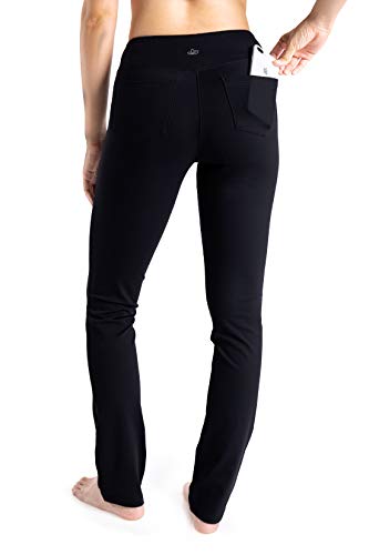 Yogipace,5 Pockets,Women's Straight Leg Yoga Pants Stretch Work Dress Pants Slim Fit,31",Dark Olive,Size XL
