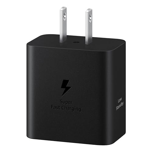 SAMSUNG 45W Wall Charger Power Adapter with Cable Included, Super Fast Charging for Galaxy Phones, Tablets and USB Type C Devices, Low Standby Power Consumption, EP-T4511XBEGUS, Black