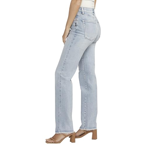 Silver Jeans Co. Women's Highly Desirable High Rise Slim Straight Leg Jeans, Med Wash RCS340, 29W x 30L