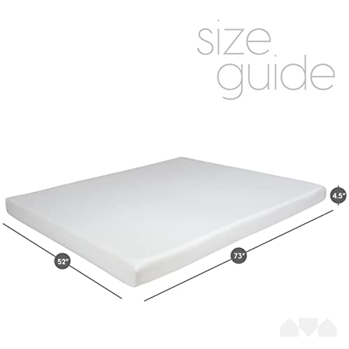 Milliard 4.5 Inch Memory Foam Replacement Mattress with Breathable, Waterproof and Washable Cover for Full Size Sleeper Sofa and Couch Beds (Sofa Not Included) - Full