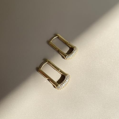 Obidos 14K Gold Plated Hoop Earrings | Gold Huggie Small Hoop Earrings for Women | Boho Simple Hypoallergenic Earrings