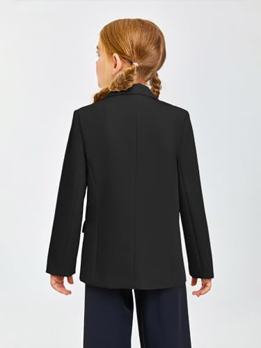 Meikulo Girls Blazers Kids Lapel Long Sleeve Open Front Solid Blazer Jacket with Pockets