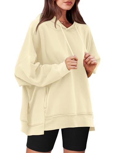 XIEERDUO Oversized Hoodies For Women Sweatshirts With Pockets Fall Hoodie BlackWhite Stripes S