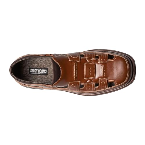 Stacy Adams Mens Sebring Fisherman Sandal, Cognac, 14 US