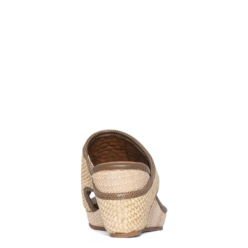 Donald Pliner GYER Metallic Print Heel Wedge Platform, Comfortable Women, Leather, Slide Sandals, Tomato-Lizard Suede, 9.5