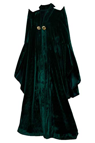 COSMOVIE Women's Witch Halloween Cosplay Costume Movie Wizard Sorceress Cloak Robe Coat