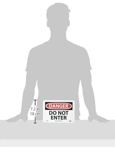 NMC D104A DANGER - DO NOT ENTER Signage - 10in. x 7in. Aluminum Danger Sign with BlackWhite Text on WhiteRed Base