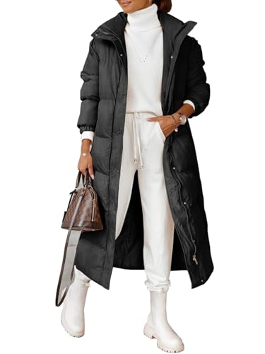 Zwurew Quilted Lightweight Womens Winter Coats Down Puffer Coat Zip Up Long Winter Coat Black Puffer Jacket