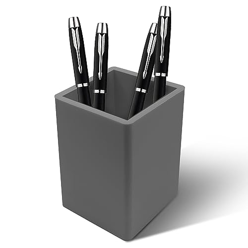 YCRMAN Pen And Pencil Holder For Desk,5mm Thick Silicone Pen Holder For Keeping Your Workspace Tidy And Organized,A Practical Design And Must-Have Pen Holder For Your Desktop Needs(1 PACK GREY)