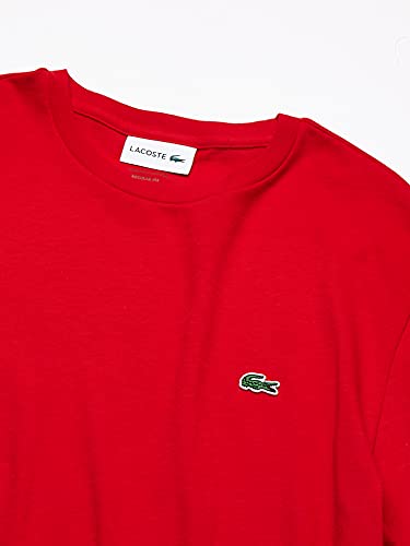Lacoste Men's Long Sleeve Jersey Pima Regular Fit Crewneck T-Shirt, Silver Heathered, XS