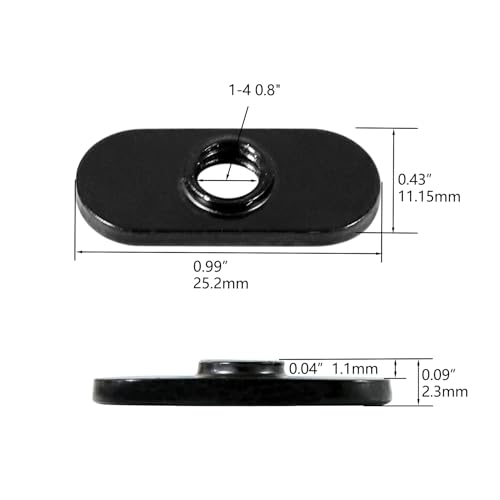 Xadnitu 20 Packs 1/4-20 Threaded Centered Slide in Economy T Nuts, T Nuts Accessory Hardware Nuts for 15 Series or 1.5inch Base Aluminum Extrusion Profiles Rail