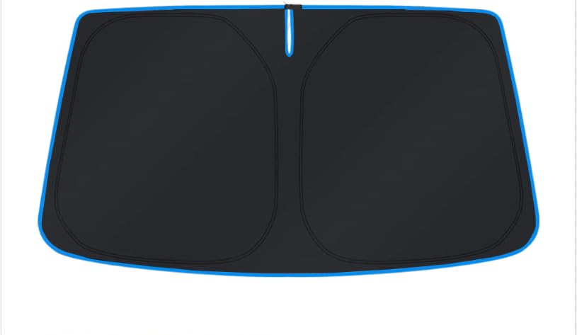 MORNYRAY Car Windshield Sun Shade,Reflector Sunshade Offers Ultimate Protection for Car Interior,Cool Reflective Sun Blocker,Foldable Car Interior Accessories (Black, for Tesla Model 3/Y)