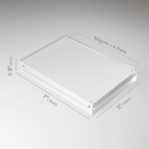 Acrylic Frame, SYNTRIFIC 3.5x5 Inch Acrylic Picture Frame 3 Pack Horizontal Magnet Double Sided Photo Frame with Microfiber Cloth, 10+10MM Thickness Clear Picture Frame Desktop Acrylic Photo Frame